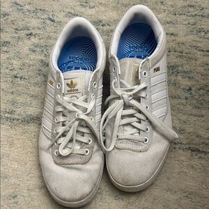 Adidas Puig White Sneakers with Gold Details